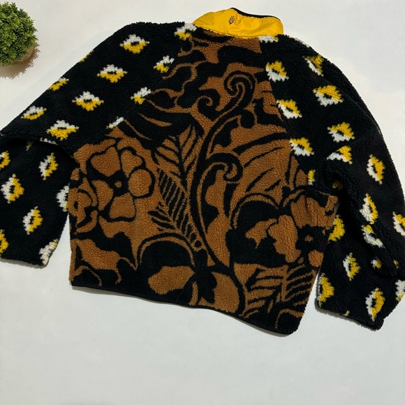 FP Movement NWOT Hit The Slopes Rocky Ridge Printed Fleece Jacket Brown Sz XL - Picture 2 of 4